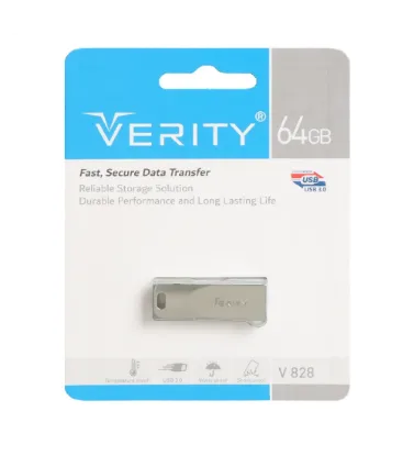 تصویر  فلش مموری وریتی مدل V828 ظرفیت 64 گیگابایت نقره ای