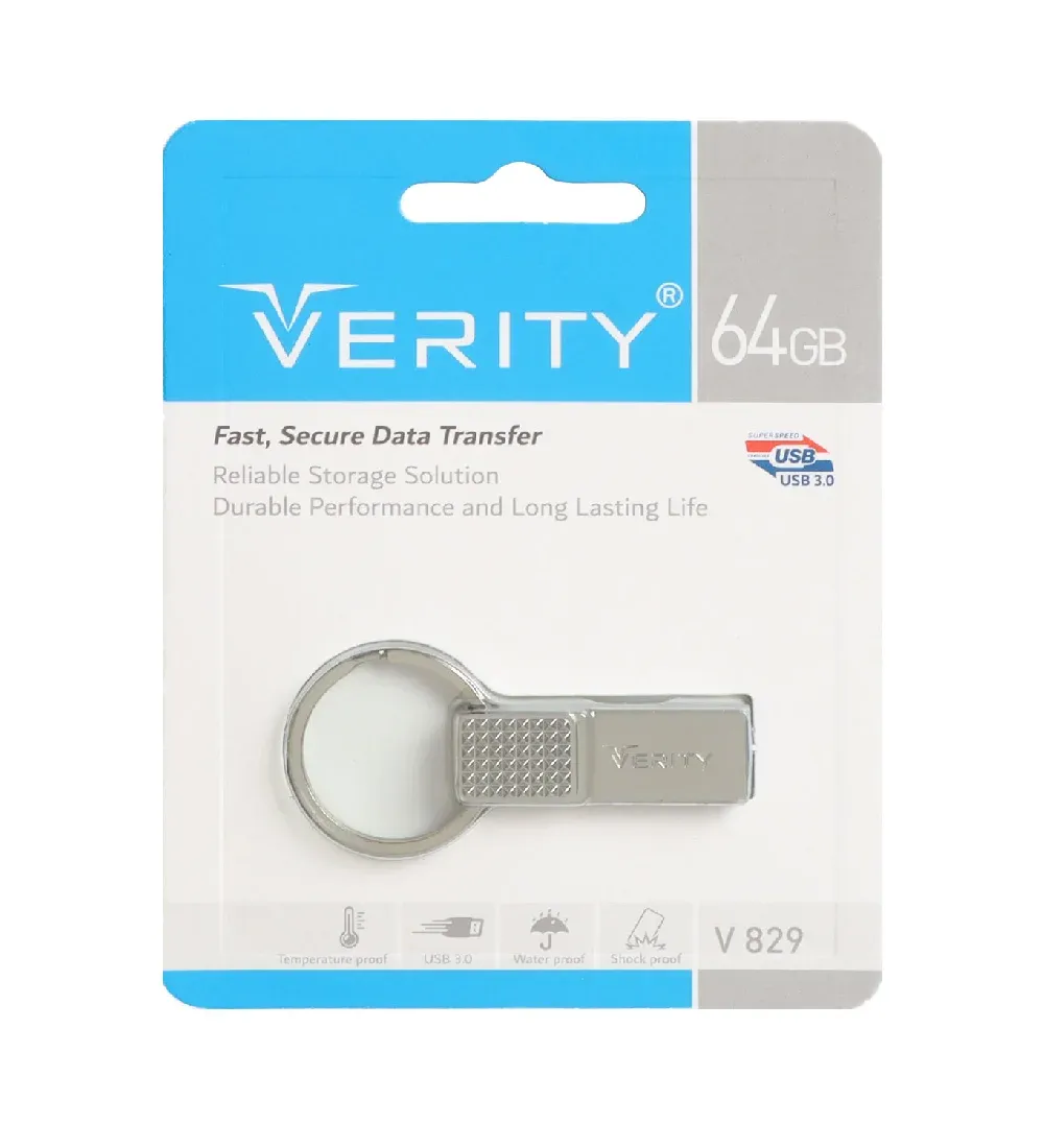 تصویر  فلش مموری وریتی مدل V829 ظرفیت 64 گیگابایت نقره ای