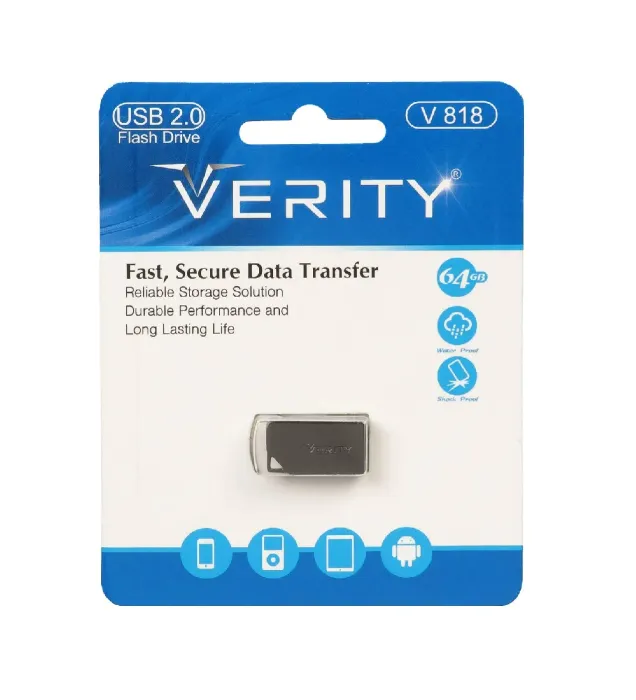 تصویر  فلش مموری وریتی مدل V818 USB 2.0 ظرفیت 64 گیگابایت