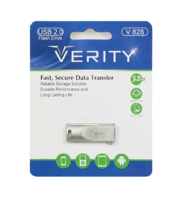 تصویر  فلش مموری وریتی مدل V828 ظرفیت 32 گیگابایت نقره ای