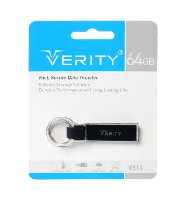 تصویر  فلش مموری وریتی مدل V814 ظرفیت 64 گیگابایت مشکی