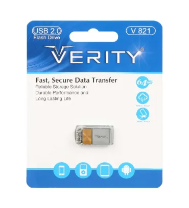فلش مموری وریتی مدل V821 ظرفیت 64 گیگابایت نقره ای
