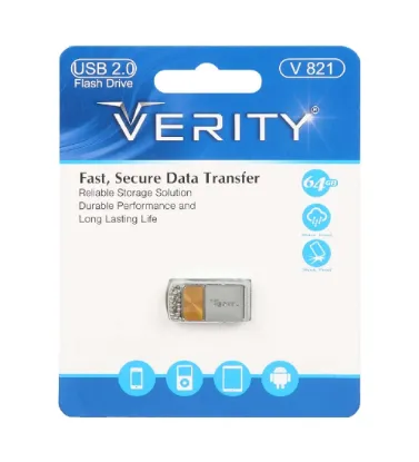 تصویر  فلش مموری وریتی مدل V821 ظرفیت 64 گیگابایت نقره ای