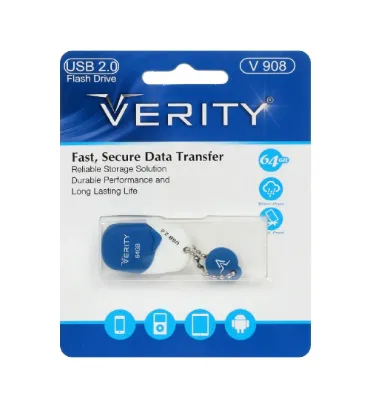 تصویر  فلش مموری وریتی مدلV908 ظرفیت 64 گیگابایت آبی