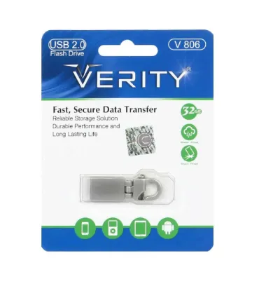 فلش مموری وریتی مدل V806 ظرفیت 32 گیگابایت نقره ای