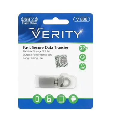 تصویر  فلش مموری وریتی مدل V806 ظرفیت 32 گیگابایت نقره ای