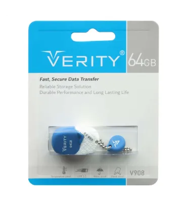 تصویر  فلش مموری وریتی مدل V908 ظرفیت 64 گیگابایت آبی