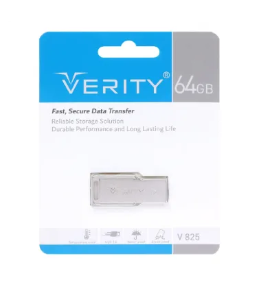 تصویر  فلش مموری وریتی مدل V825 ظرفیت 64 گیگابایت نقره ای