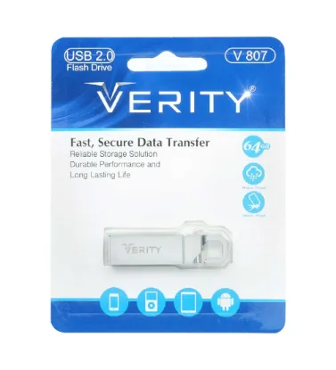 تصویر  فلش مموری وریتی مدل V807 ظرفیت 64 گیگابایت نقره ای