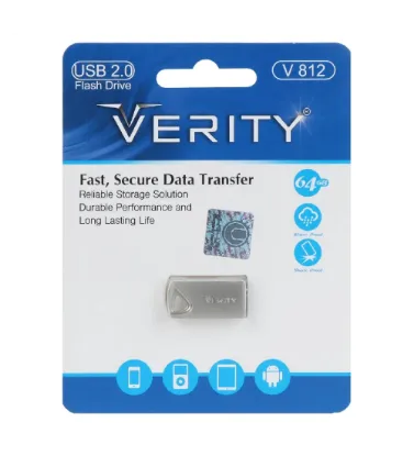 تصویر  فلش مموری وریتی مدل V812 ظرفیت 64 گیگابایت نقره ای
