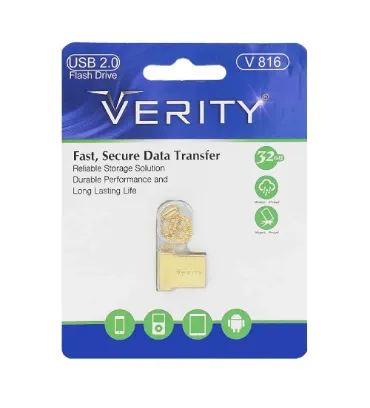 تصویر  فلش مموری وریتی مدل V816 ظرفیت 32 گیگابایت طلایی