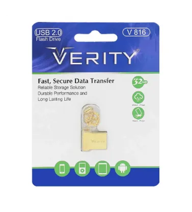 تصویر  فلش مموری وریتی مدل V816 ظرفیت 32 گیگابایت طلایی