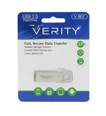 فلش مموری وریتی مدل V807 ظرفیت 32 گیگابایت نقره ای