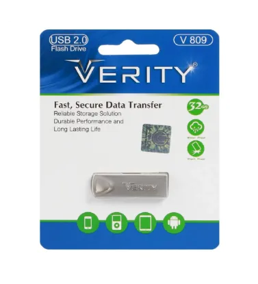 تصویر  فلش مموری وریتی مدل V809 ظرفیت 32 گیگابایت نقره ای