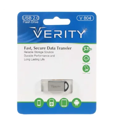 تصویر  فلش مموری وریتی مدل V804 ظرفیت 32 گیگابایت نقره ای