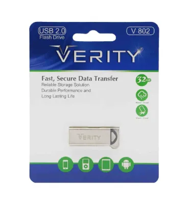 فلش مموری وریتی مدل V802 ظرفیت 32 گیگابایت نقره ای