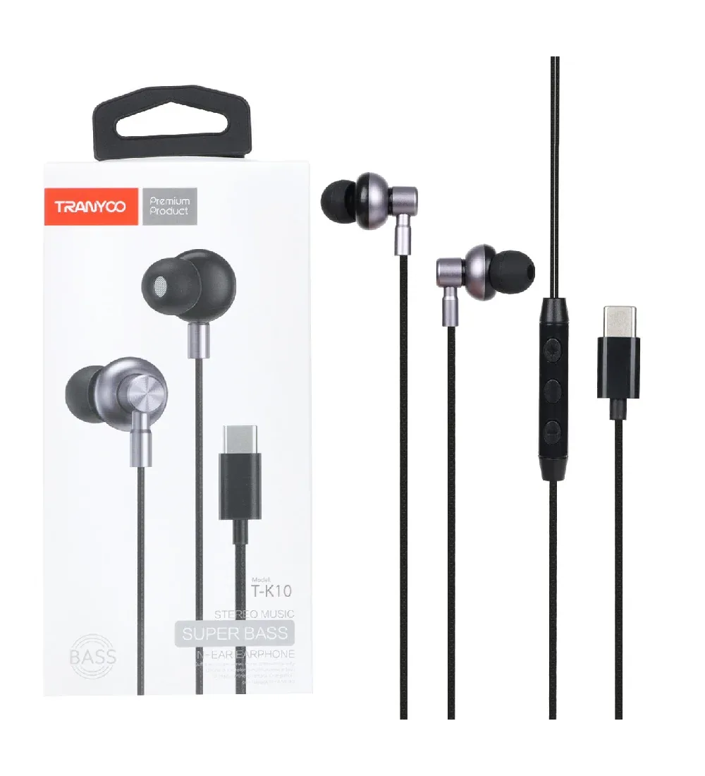 تصویر  هندزفری با سیم ترانیو مدل T-K10 با پورت Type-C