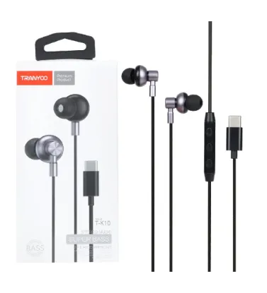 تصویر  هندزفری با سیم ترانیو مدل T-K10 با پورت Type-C