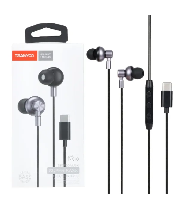 تصویر  هندزفری با سیم ترانیو مدل T-K10 با پورت Type-C
