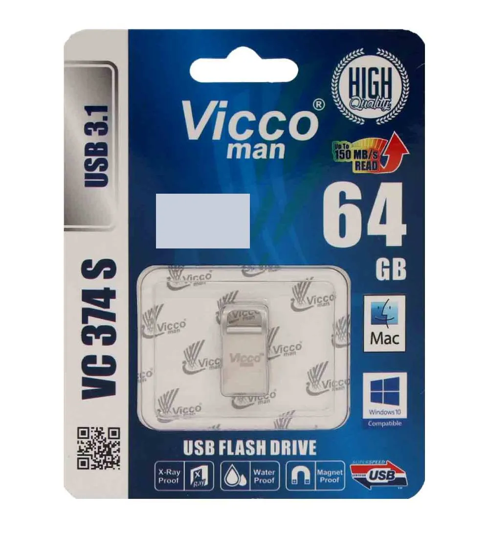 تصویر  فلش مموری ویکومن 64 گیگابایت مدل VC374 S USB3.1