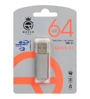 تصویر  فلش مموری کوئین تک 64 گیگابایت مدل Quick USB3.1