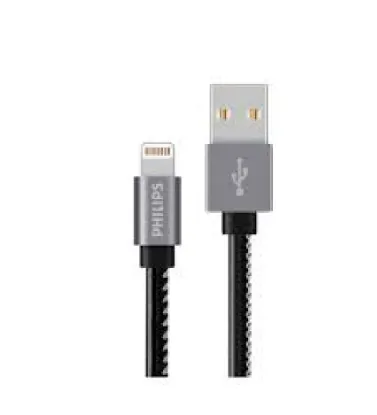 تصویر  کابل 1.2 متری USb به Lightning فیلیپس مدل Philips DLC2508B با روکش چرم