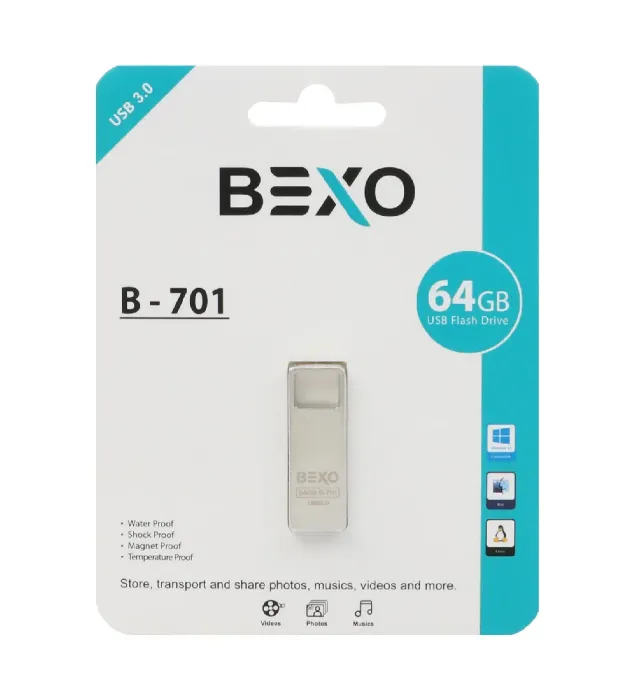 تصویر  فلش مموری بکسو مدل B-701 USB3.0 ظرفیت 64 گیگابایت