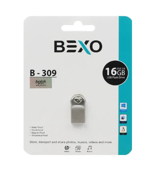 تصویر  فلش مموری بکسو 16 گیگابایت مدل B-309 USB2.0