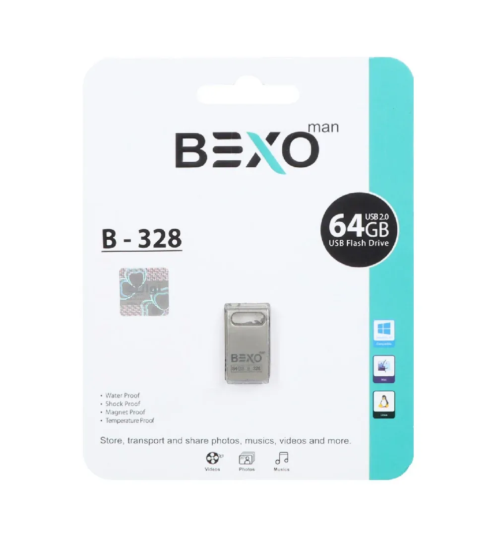 تصویر  فلش مموری بکسو مدل B-328 USB 2.0 ظرفیت 64 گیگابایت
