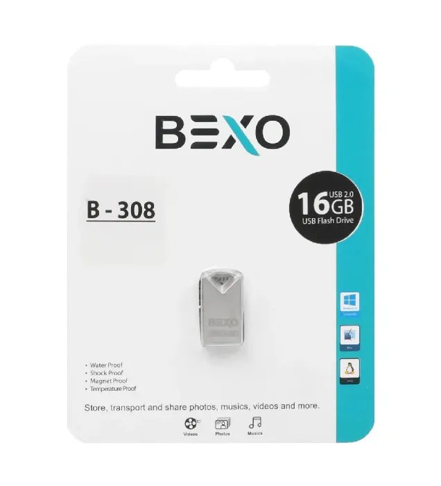 تصویر  فلش مموری بکسو مدل B-308 USB 2.0 ظرفیت 16 گیگابایت