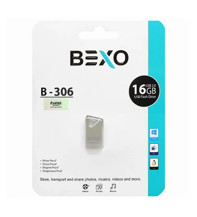 تصویر  فلش مموری بکسو مدل B-306 USB2.0 ظرفیت 16 گیگابایت