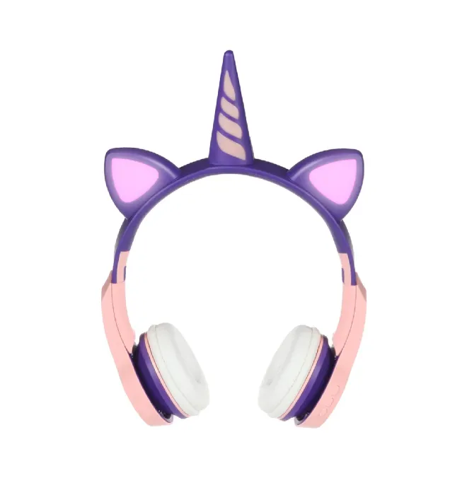 تصویر  هدفون فانتزی بی سیم طرح اسب تک شاخ مدل XY-212