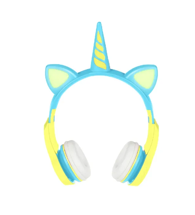 تصویر  هدفون فانتزی بی سیم طرح اسب تک شاخ مدل XY-212