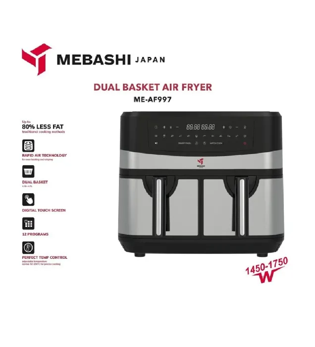 تصویر  سرخ کن بدون روغن مباشی مدل Air Fryer ME-AF997 تصویر  سرخ کن بدون روغن مباشی مدل Air Fryer ME-AF997