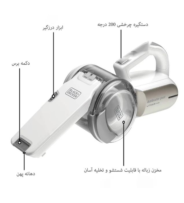 تصویر  جارو شارژی بلک اند دکر مدل PV1420