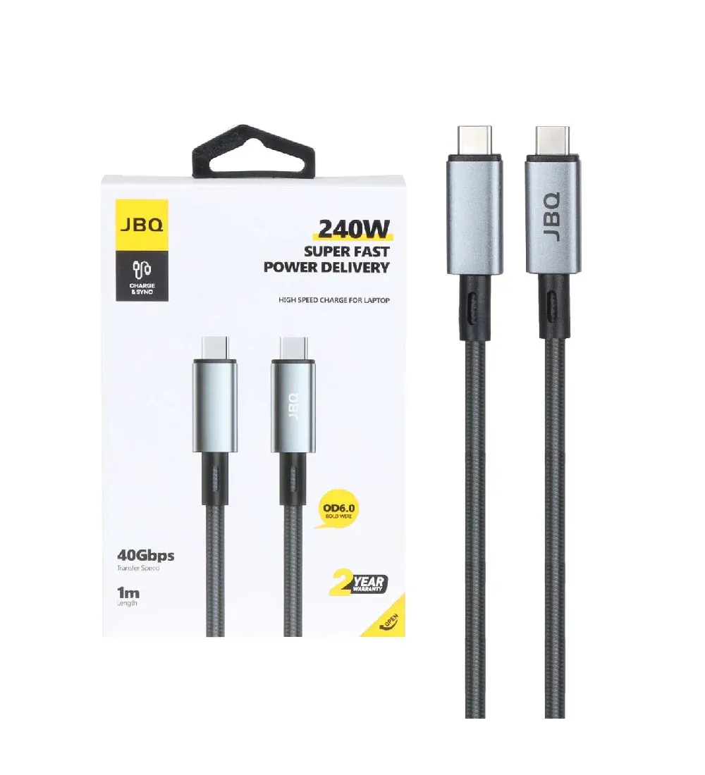 تصویر  کابل شارژ سوپر فست جی بی کیو Type-C to Type-C مدل PCA-24