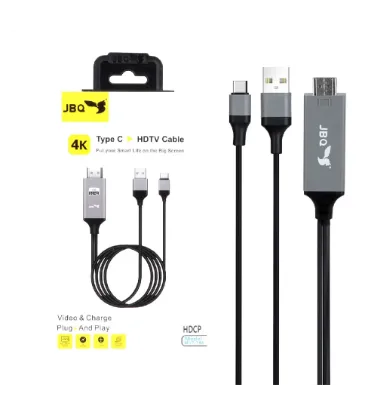 تصویر  کابل Type-C To HDMI جی بی کیو مدل T88