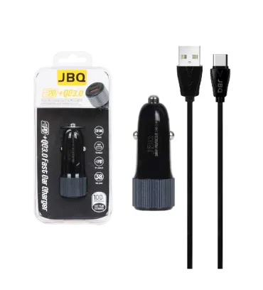 تصویر  شارژر فندکی جی بی کیو مدل C510Q توان 38 وات با کابل تایپ سی