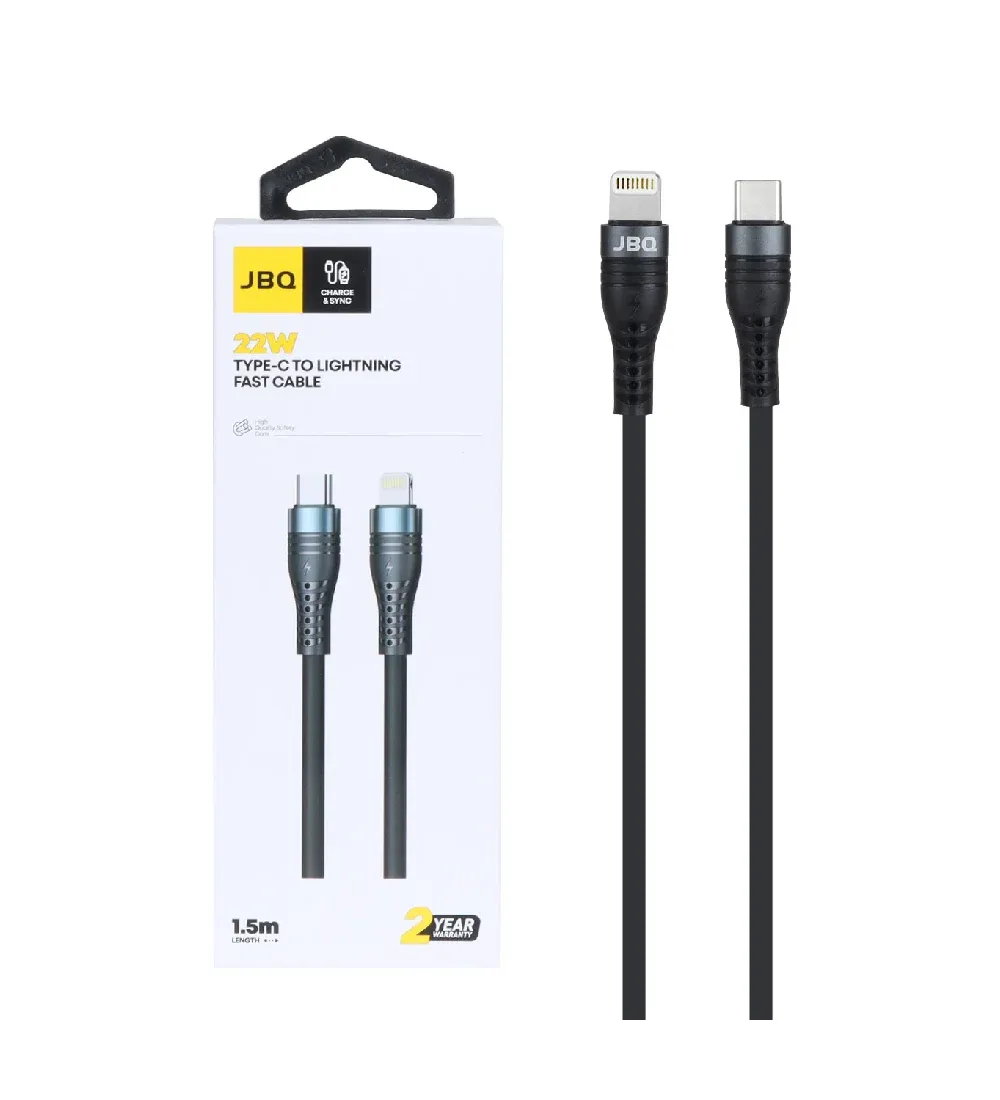 تصویر  کابل شارژ 1.5 متری فست جی بی کیو Type-C to Lightning مدل CA-655
