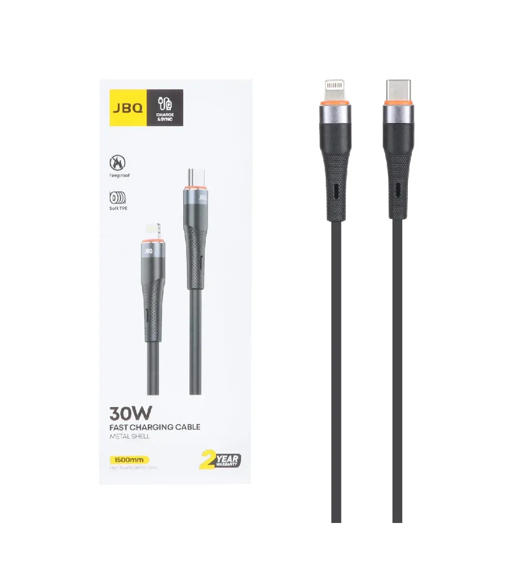 تصویر  کابل شارژ 1.5 متری فست جی بی کیو Type-C to Lightning مدل CA-516