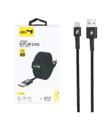 تصویر  کابل شارژ 2 متری فست آیفون جی بی کیو مدل USB-111