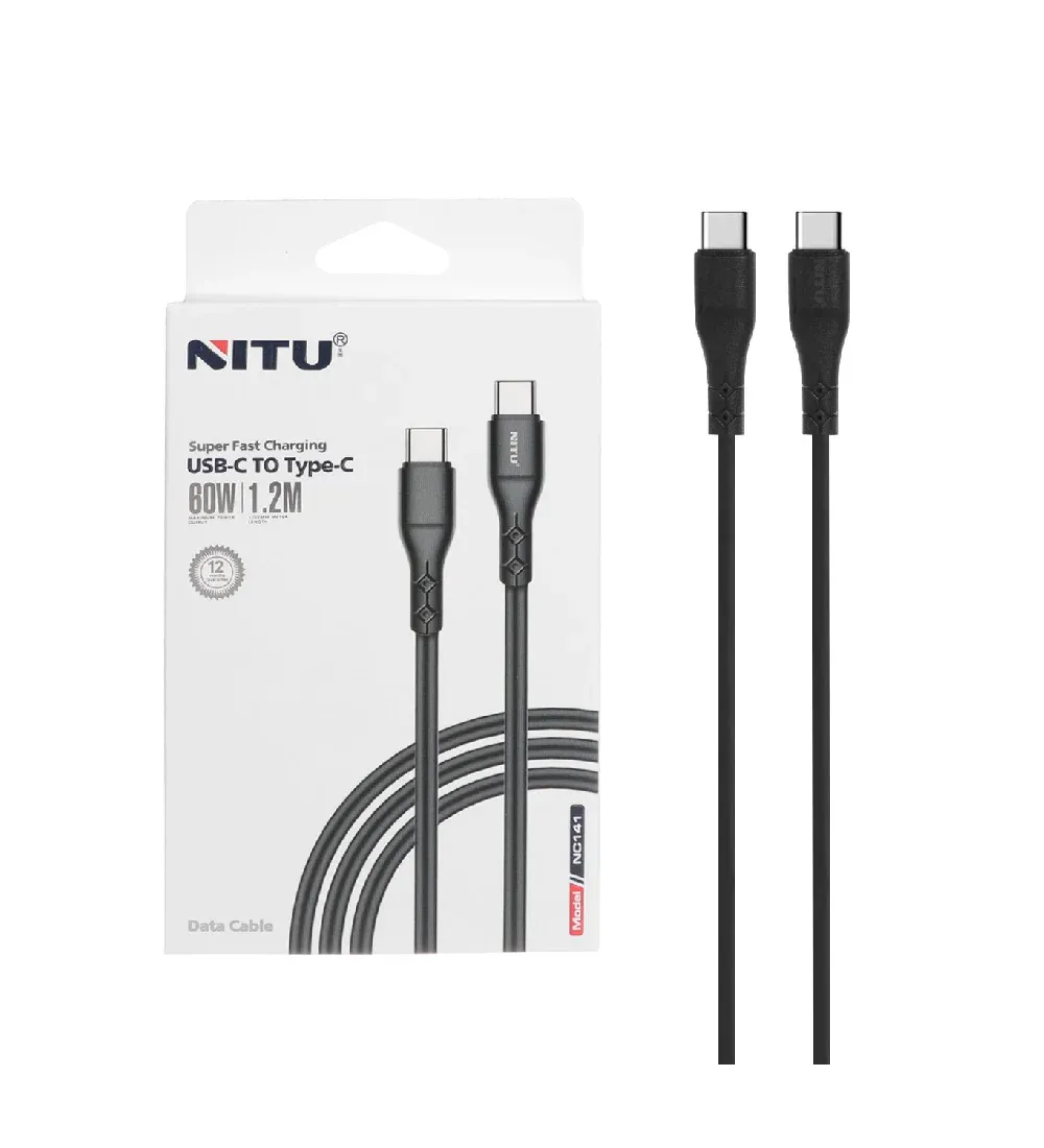 تصویر  کابل شارژ فست 1.2 متری نیتو Type-C to Type-C مدل NC141