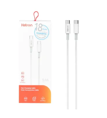 تصویر  کابل شارژ فست هترون Type-C To Type-C مدل HC199CC
