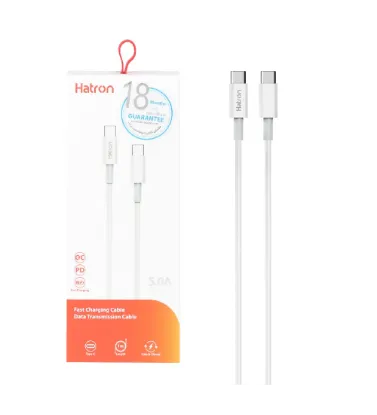 تصویر  کابل شارژ فست هترون Type-C To Type-C مدل HC199CC