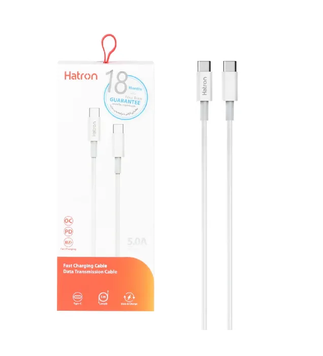تصویر  کابل شارژ فست هترون Type-C To Type-C مدل HC199CC