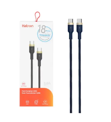 تصویر  کابل شارژ فست هترون Type-C To Type-C مدل HC185CC