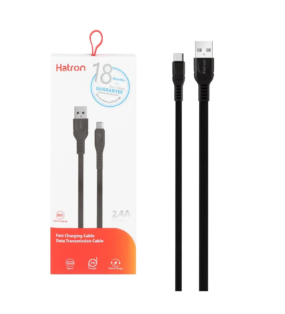 تصویر  کابل شارژ فست هترون Type-C مدل HC154UC