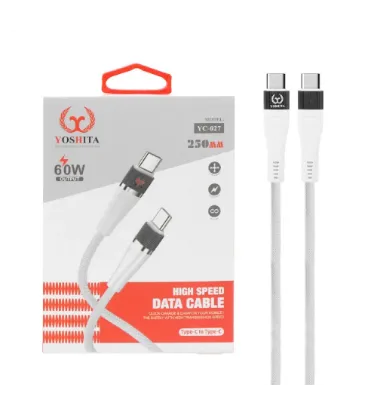 تصویر  کابل شارژ فست پاوربانک یوشیتا Type-C To Type-C مدل YC-027