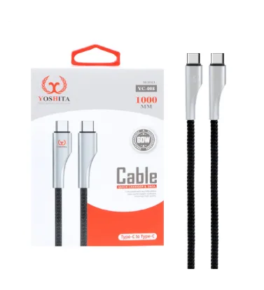 تصویر  کابل شارژ فست یوشیتا Type-C To Type-C مدل YC-008