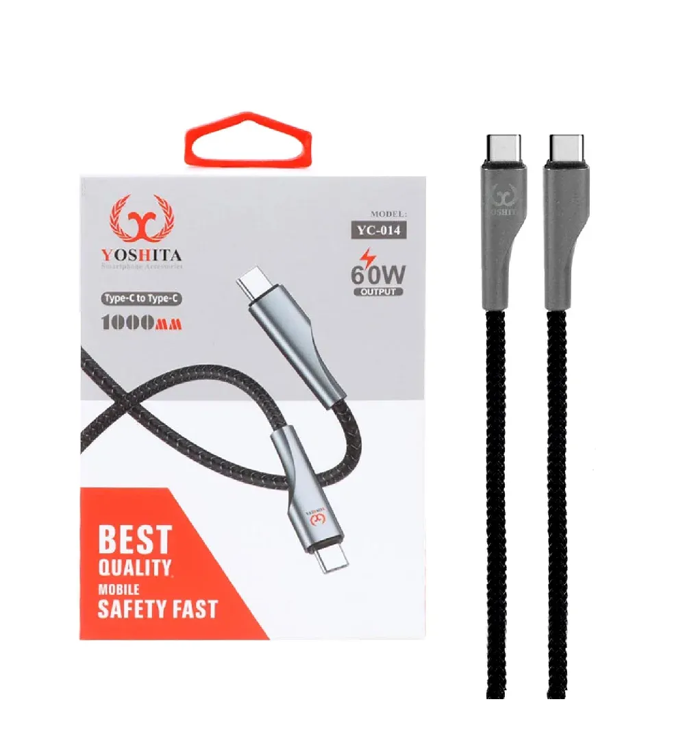 تصویر  کابل شارژ فست یوشیتا Type-C To Type-C مدل YC-014